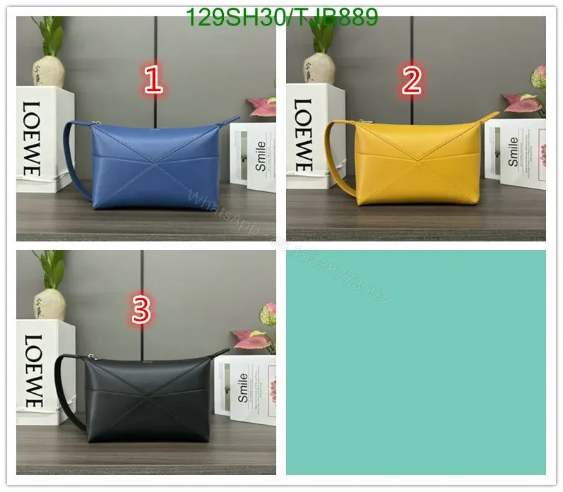 View 2 of Loewe Blue Wash Bag featuring Shiny Calfskin VD403