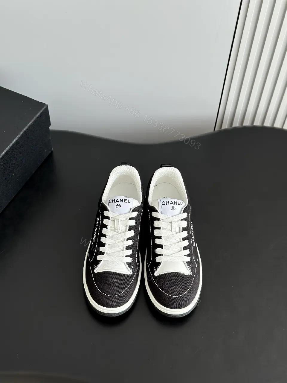 View 4 of Chanel-Style Black & White High-Tops: Quiet Luxury Comfort