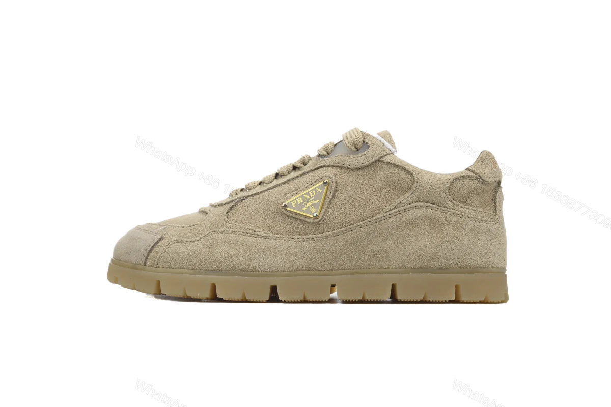 View 6 of Prada Trail Suede Sneakers Khaki