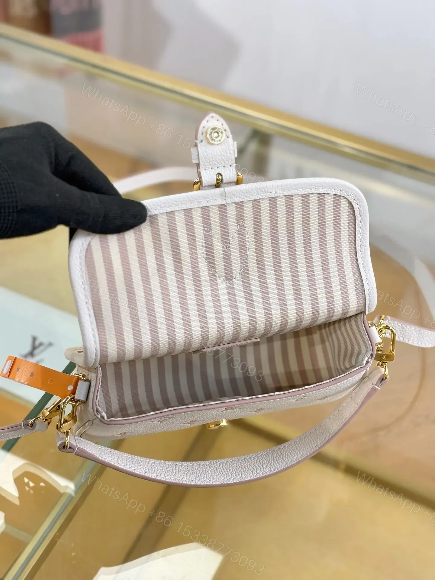 View 7 of Louis Vuitton Nano Diane bag in cream Monogram Empreinte