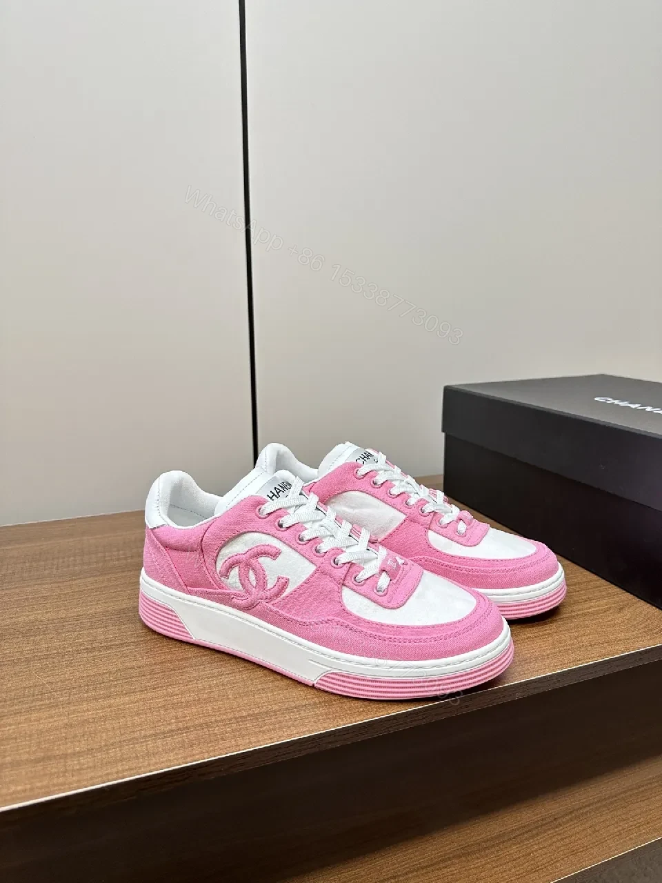 View 4 of Playful Pink Leather Sneakers: Luxe Comfort Everyday Style