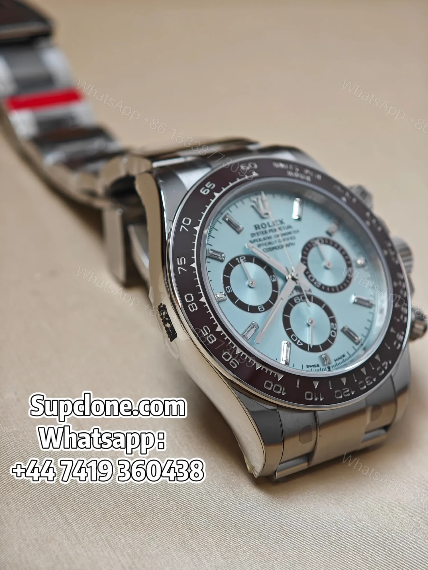 View 4 of Rolex Daytona Super Clone M126506-0002 Ice Blue Diamond Dial 4131 Movement