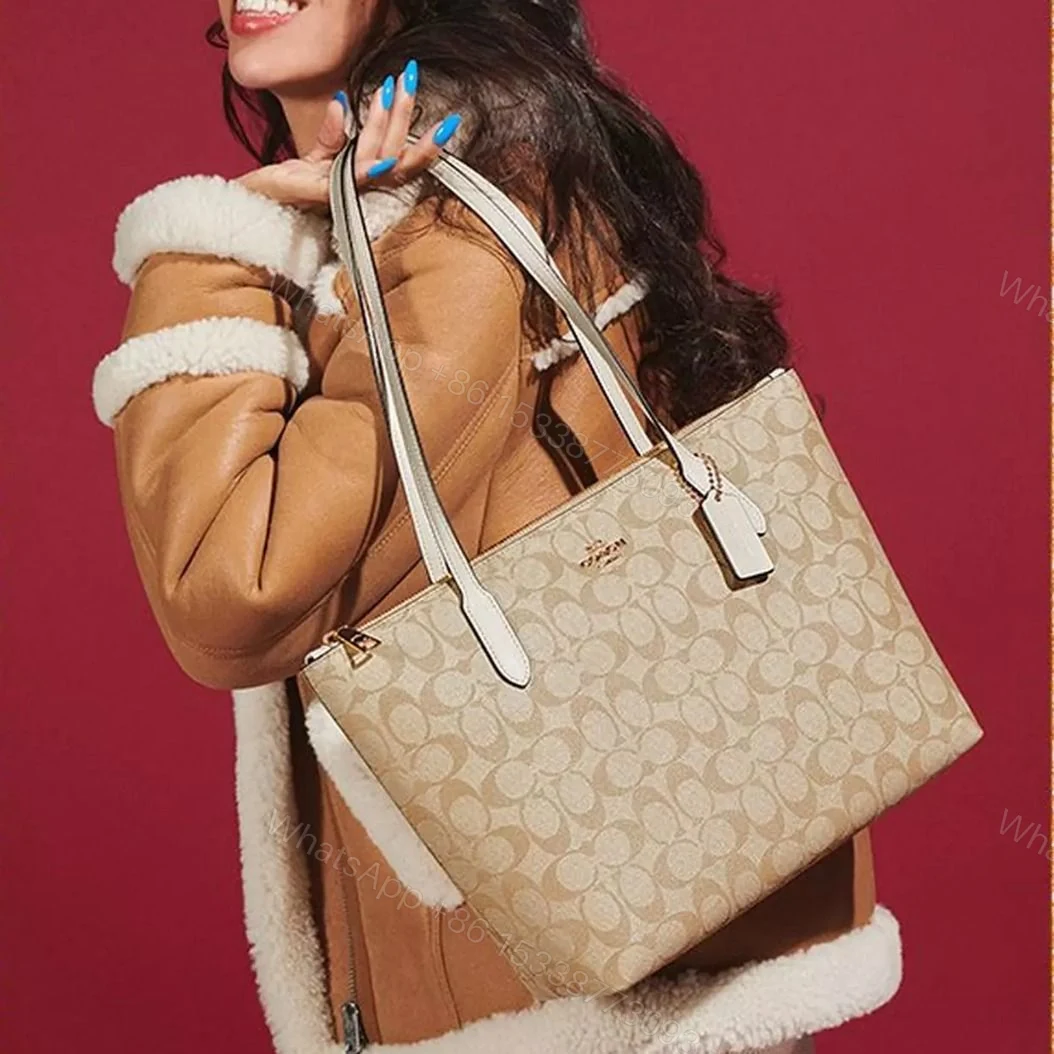 View 5 of Coach Signature City Top Zip Tote Bag First Copy | Premium Replica Designer Handbag