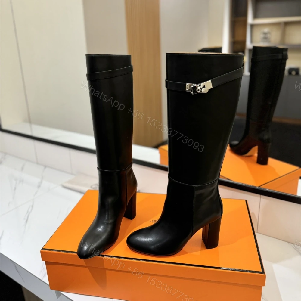 View 6 of 高仿Hermes*H182105ZG02小牛皮高筒靴黑色8.5CM免檢版