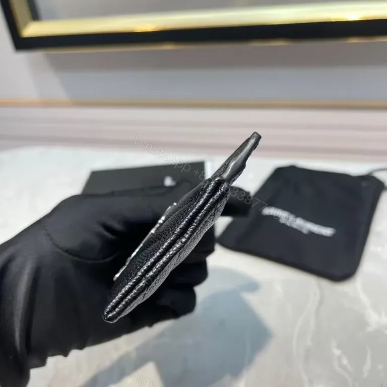 View 2 of Compact Quilted Cardholder with YSL-Inspired Hardware