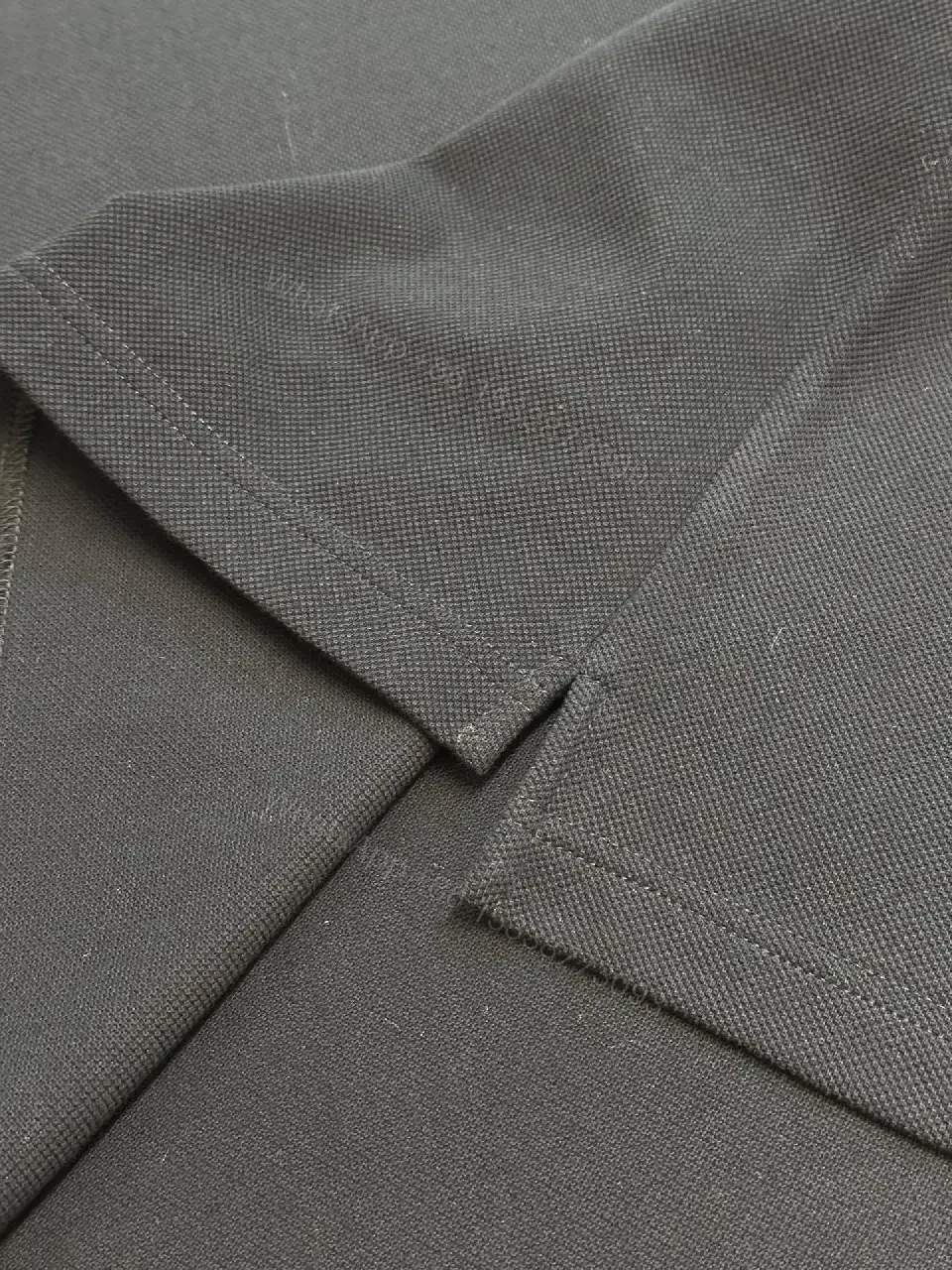 View 9 of Textured Knit Polo with Plaid Collar, All-Season Luxury polo