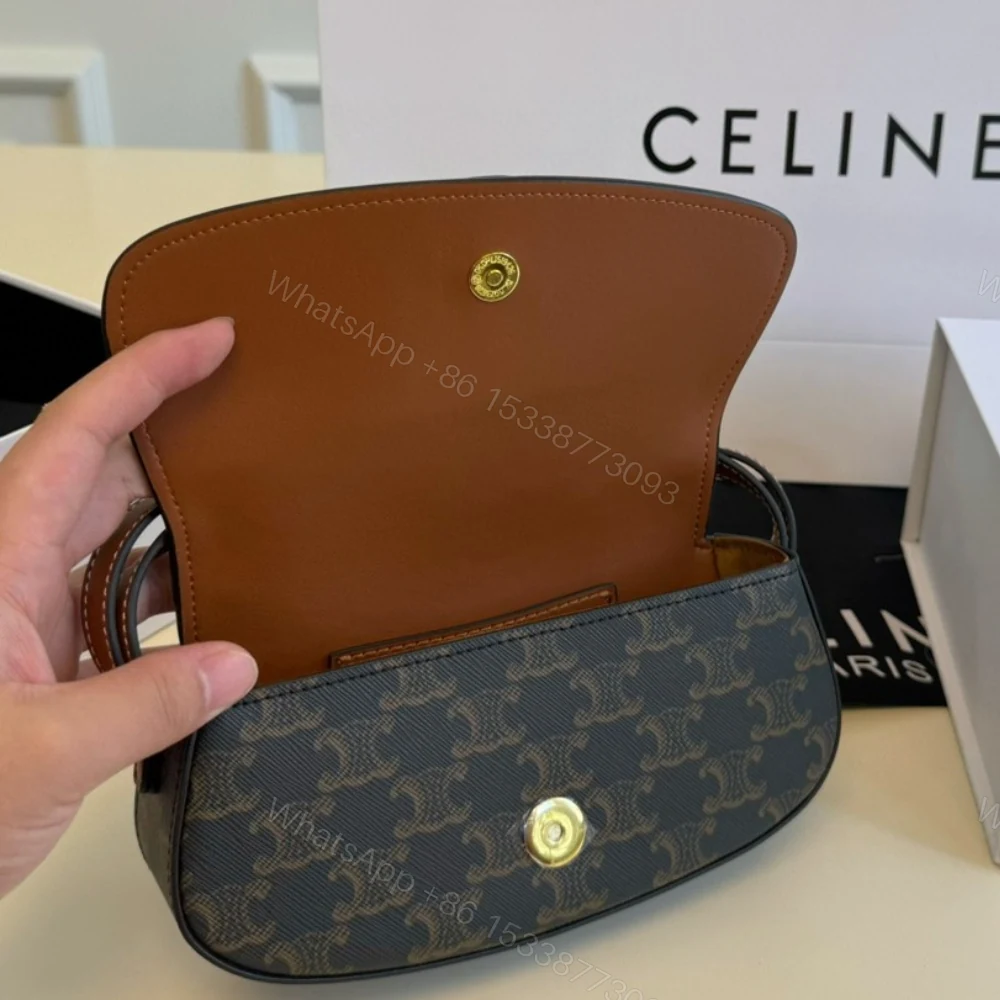 View 5 of CELINE CLUTCH ON STRAP TABOU IN TRIOMPHE CANVAS AND CALFSKIN TAN 20CM 10I592DQ2 04LU