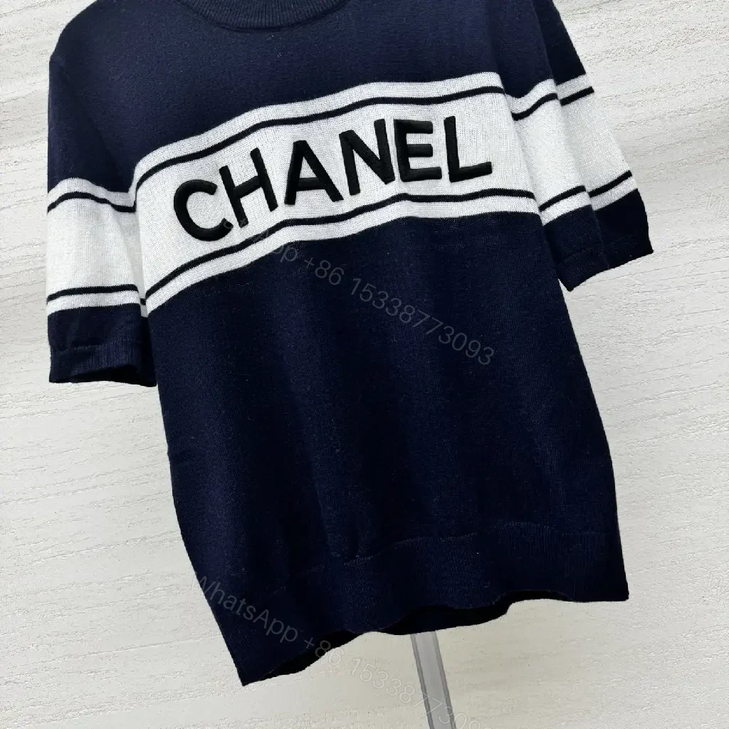 View 4 of Navy Knit Crest Band Sweater - Modern, Premium Casual