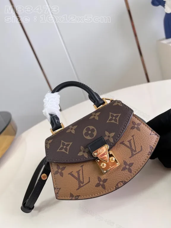 View 8 of Compact Monogram Luxe Handbag: Dual-Tone Gold Lock