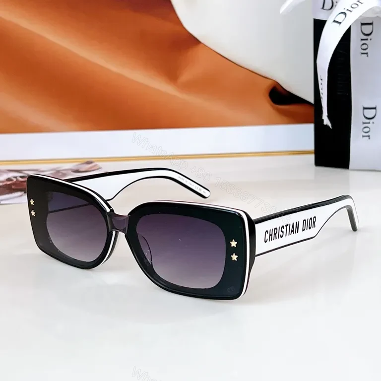 View 4 of Chic Dior-Style Sunglasses: Bold Contrast, Polarized UV
