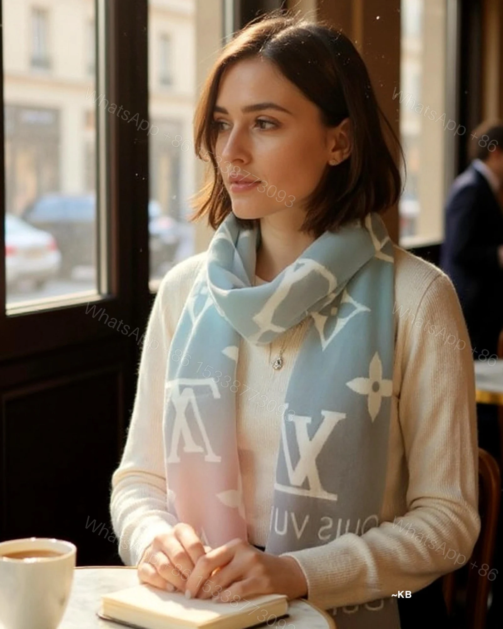 View 6 of FIRST COPY LOUIS VUITTON REYKJAVIK GRADIENT SCARF