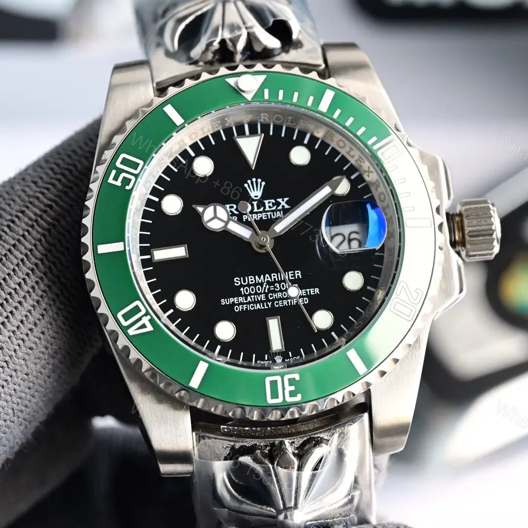 View 4 of Exclusive hulk submariner replica 40MM Croheart Bracelet Edition RG-HULK-SUB-40MM-CROHEART-GRN