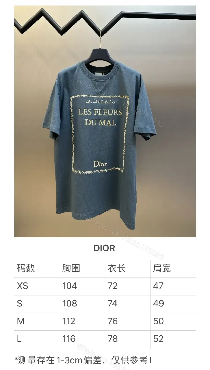 View 5 of Blue Cotton Tee: Framed Script Detail, Oversized Luxury Streetwear