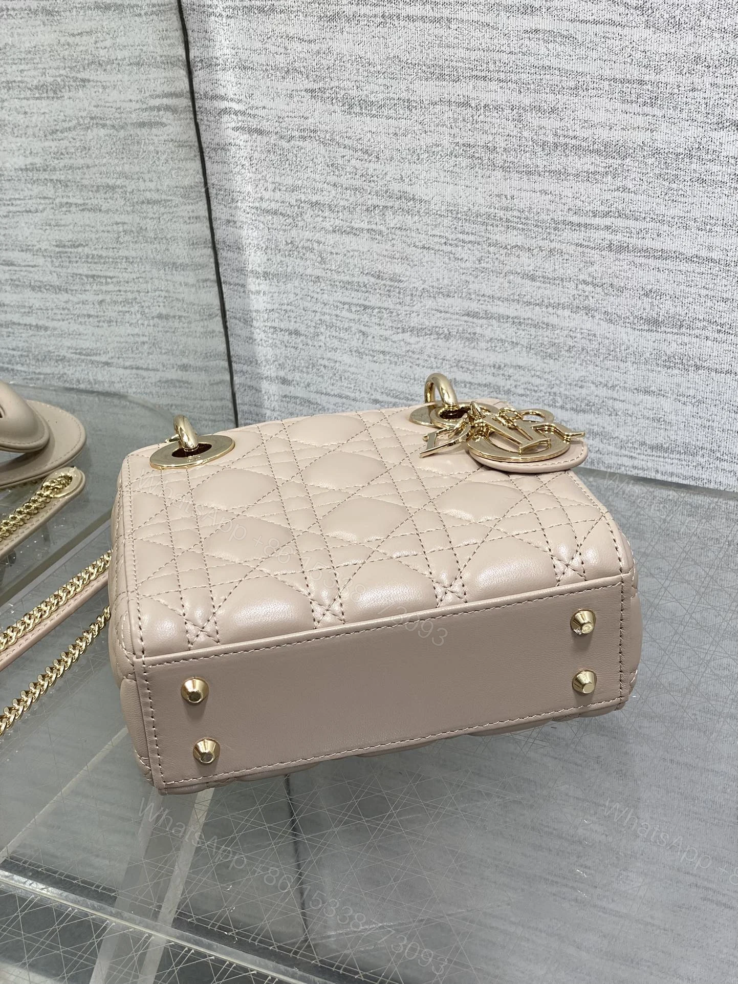 View 3 of Dior Mini Lady Dior Bag in Beige Gold Hardware