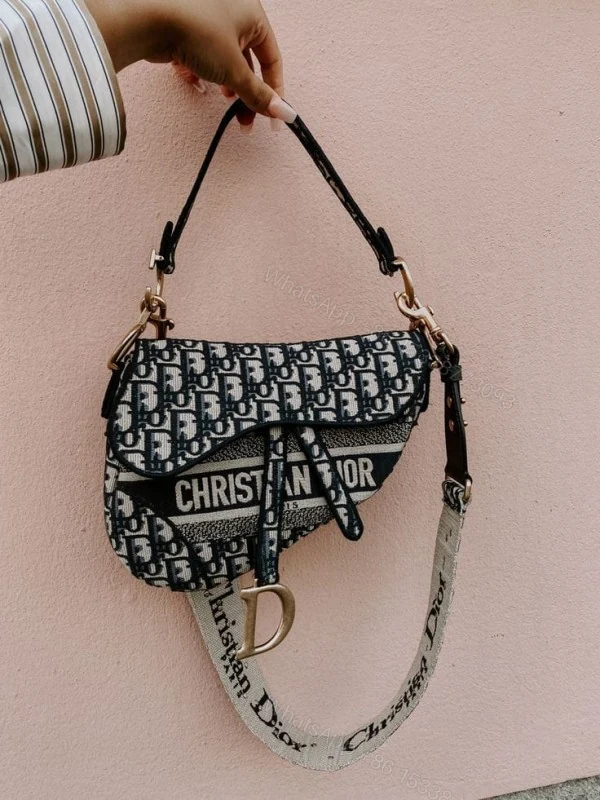 View 5 of FIRST COPY Christian Dior Saddle Sling Bag (Black)
