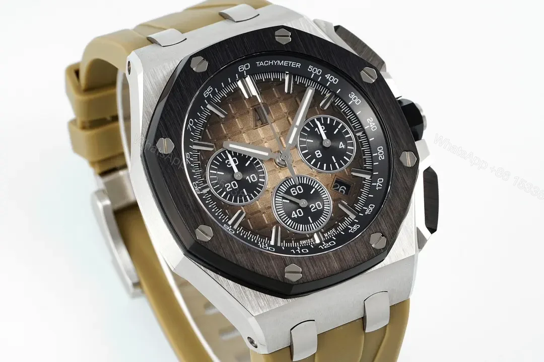 View 2 of 8F Factory Audemars Piguet Royal Oak Offshore 26420 Desert Yellow Smoked Dial Watch with Beige Strap