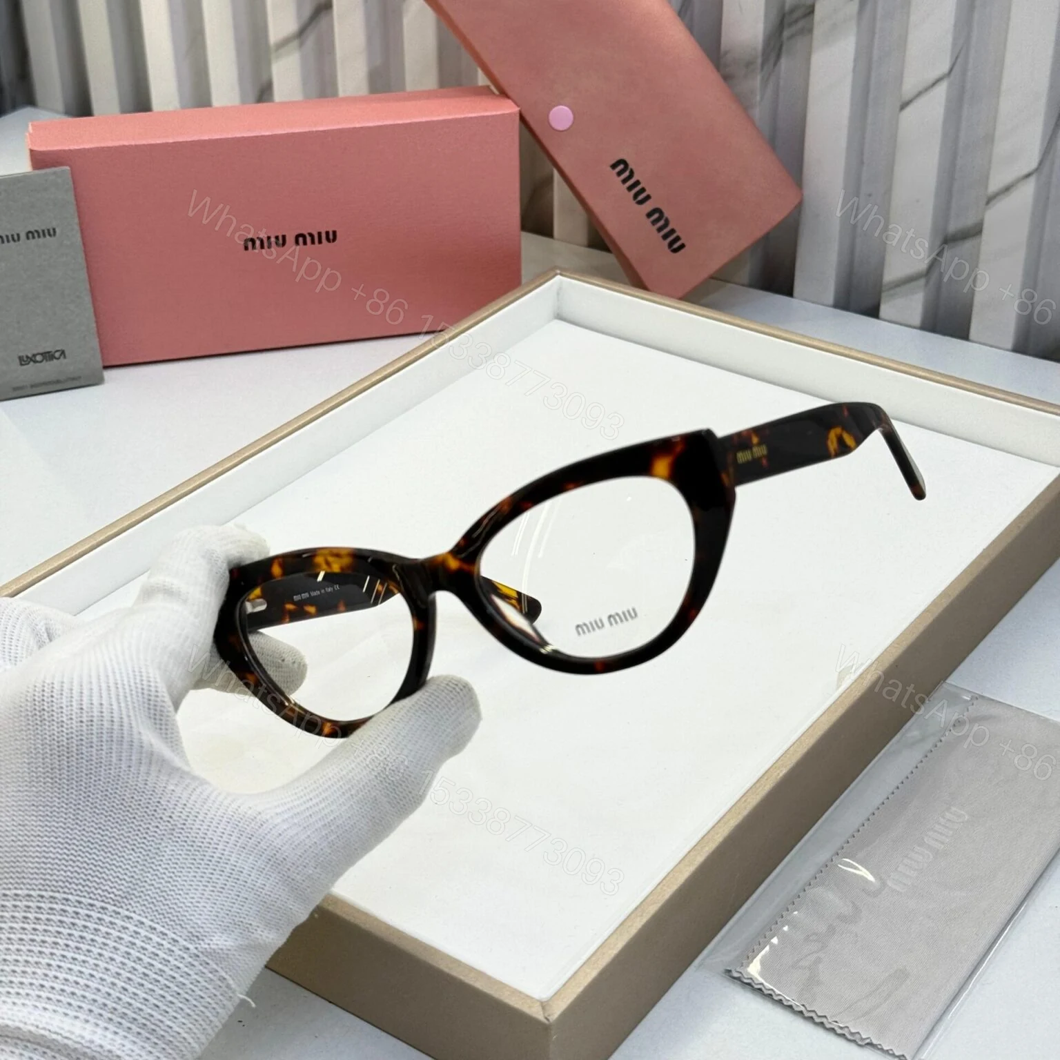 View 2 of Miu Miu Cat Eye Women Optical Frame Black