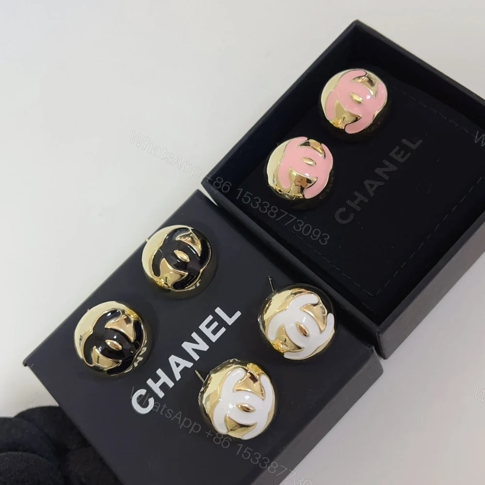 View 3 of CHANEL STUD EARRINGS GOLD PINK ABE810 B19198 NACVE
