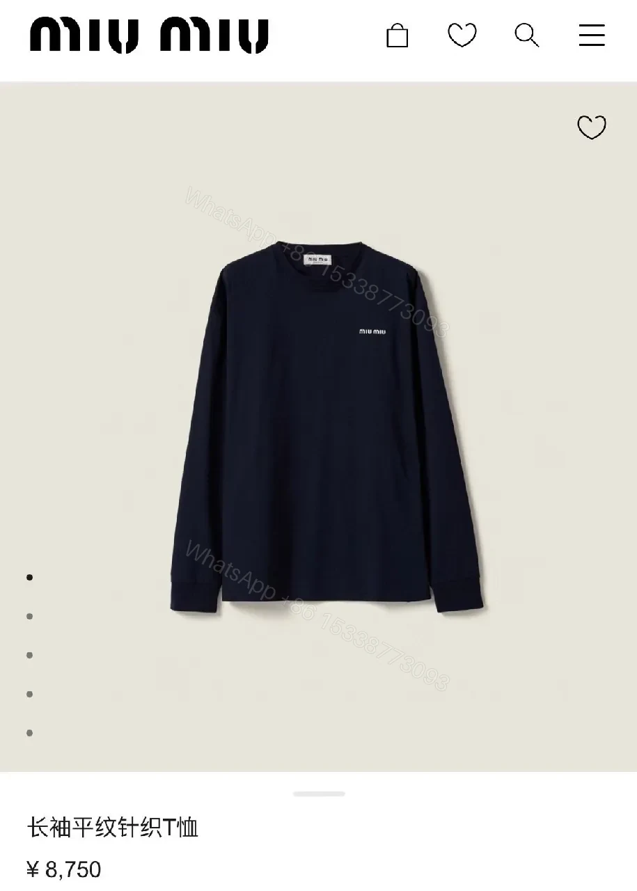 View 5 of Minimalist Navy Cotton Crewneck Sweatshirt with Subtle Logo
