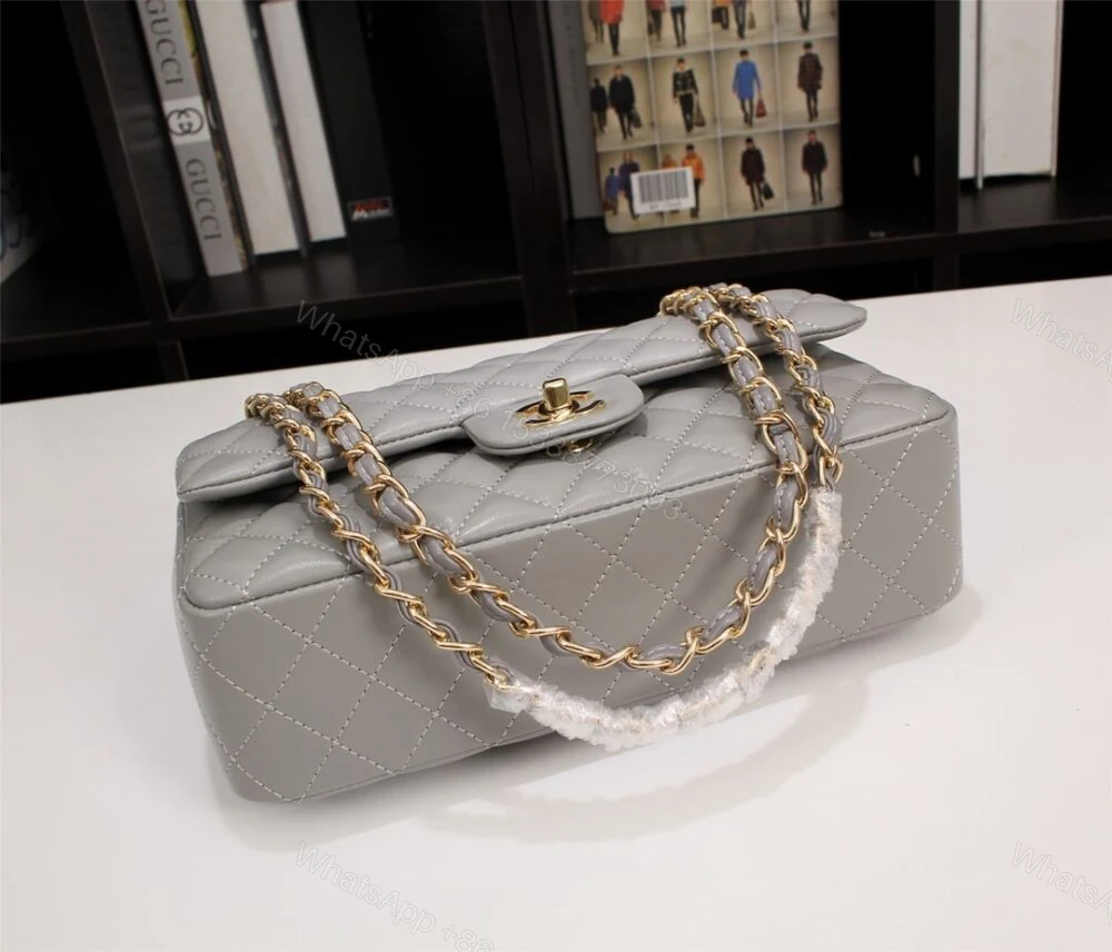 View 7 of Chanel Classic Flap Gray Gold Hardware 25Cm