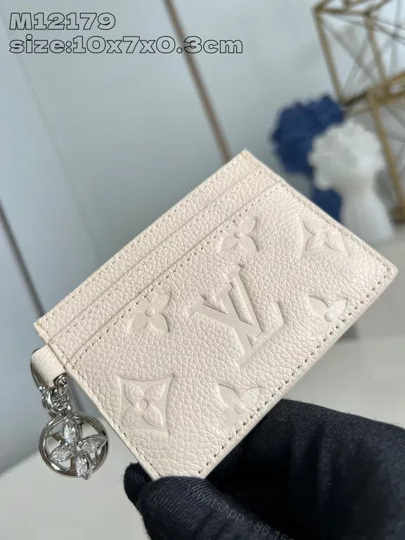 View 3 of Compact Luxury Card Case: Textured LV-Inspired Embossing Cardholder