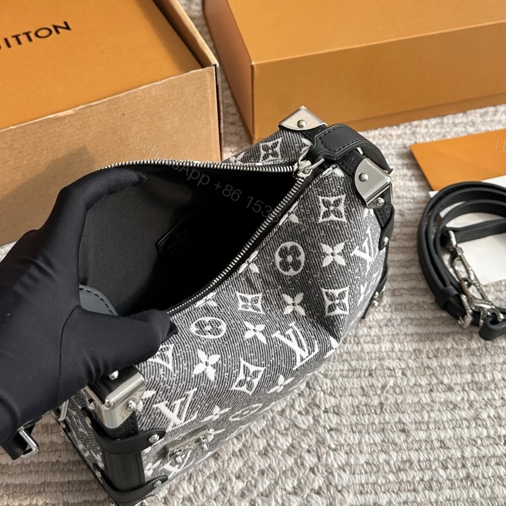 View 10 of Louis Vuitton MM Side Trunk Bag Denim Gray 23Cm M21460