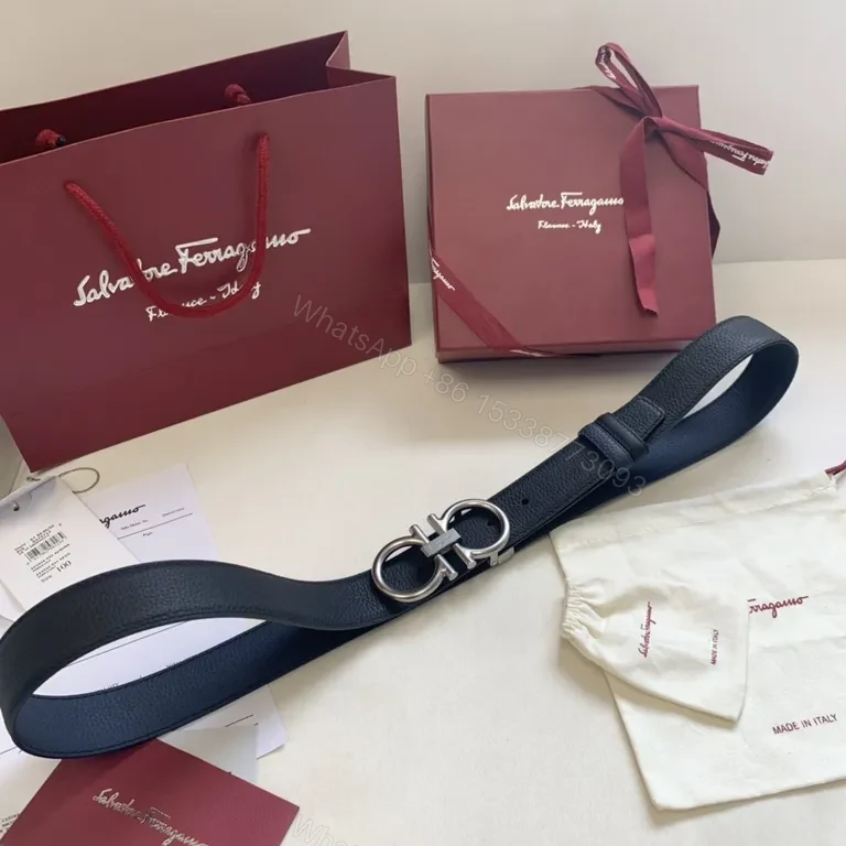 View 8 of Gancini Belt in Black Leather â€“ Luxury Designer Belt