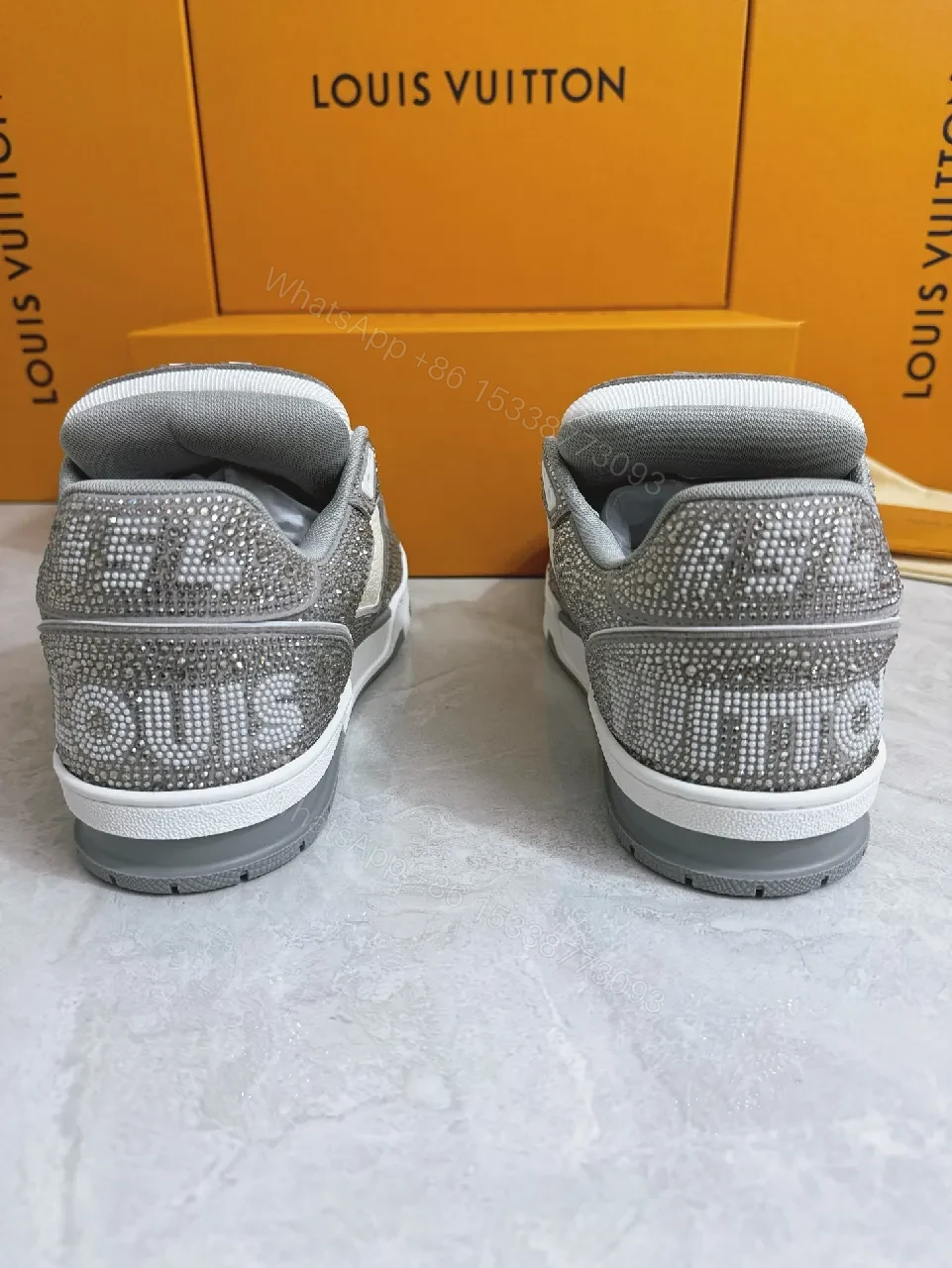 View 5 of Glitter-Textured High-Top Sneakers with Luxe Accents
