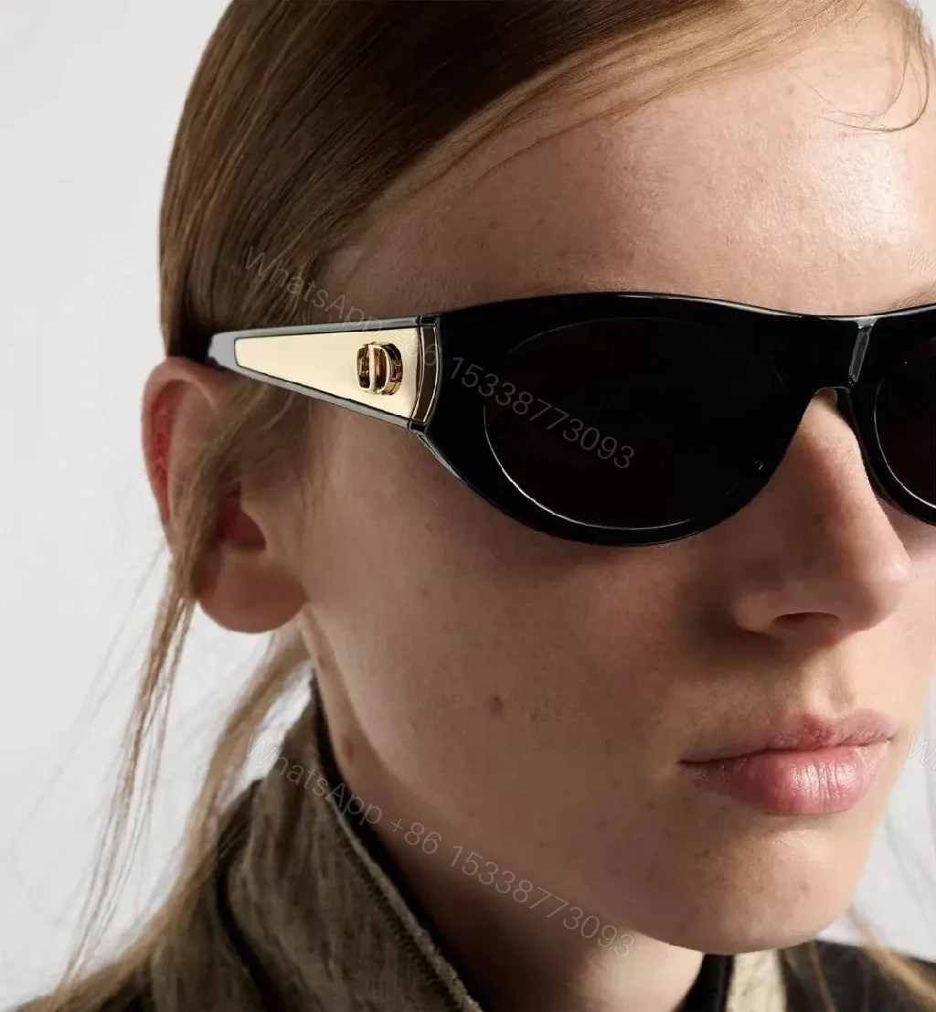 View 7 of Monogram Accent Polarized Sunglasses in Black Gold