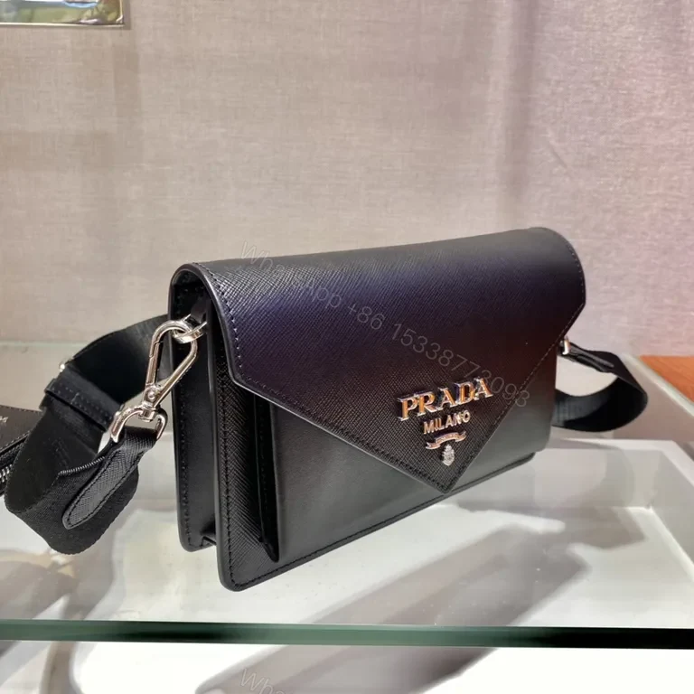 View 3 of Prada Milano Crossbody: Saffiano, Envelope, Detachable Pouch