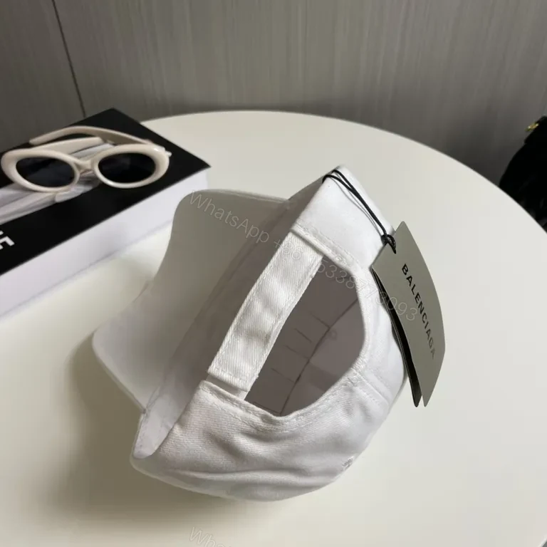 View 3 of Custom White Balenciaga Cap - Minimalist Embroidery, Premium Comfort