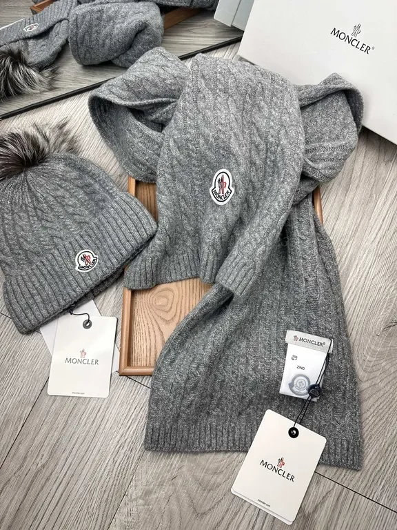 View 2 of Moncler-Inspired Cozy Cable Knit Scarf & Beanie Set