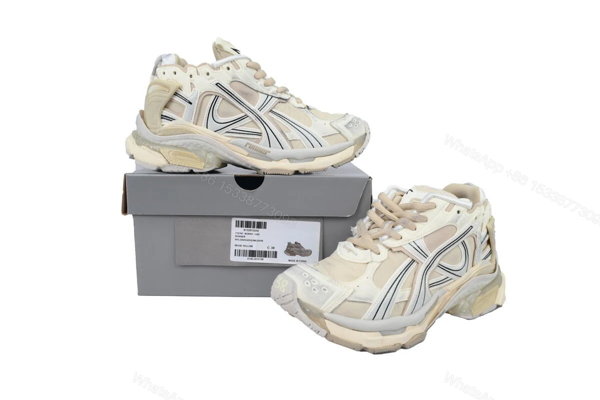 View 6 of Balenciaga Runner Sneaker White Brown 772767 W3RNY 1205