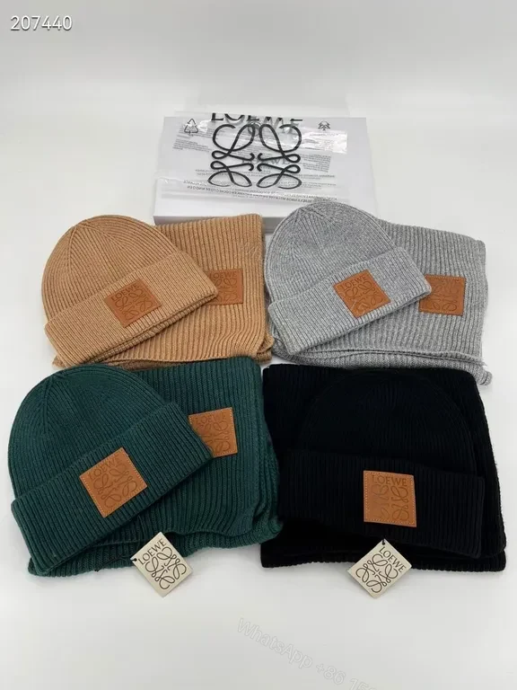 View 3 of Cozy Black Knit Set: Premium Wool-Blend Luxury Scarf & Beanie