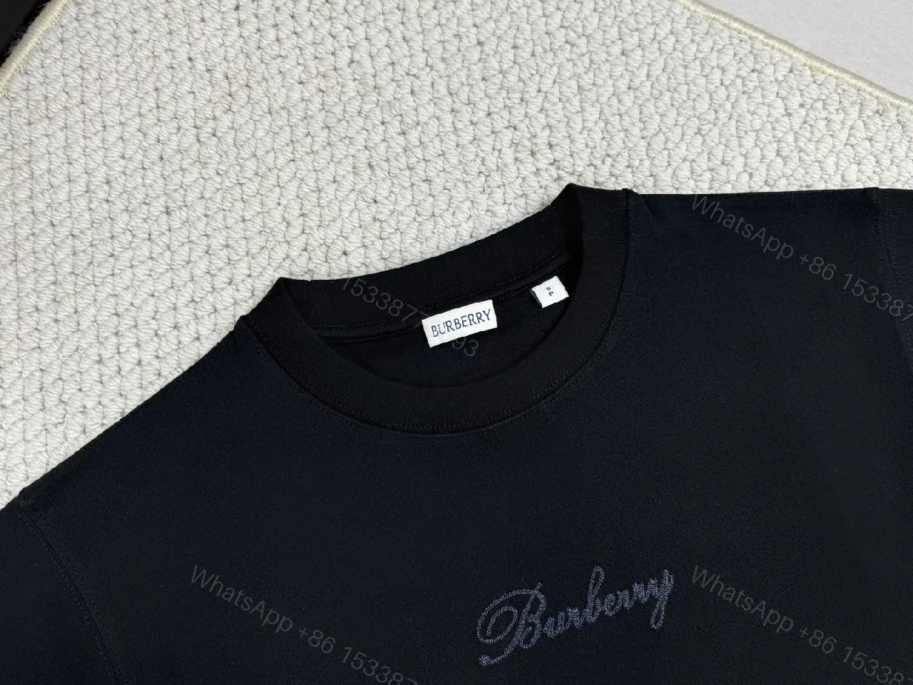View 3 of Black Cotton Embroidered Tee: Subtle Luxury, All-Day Comfort