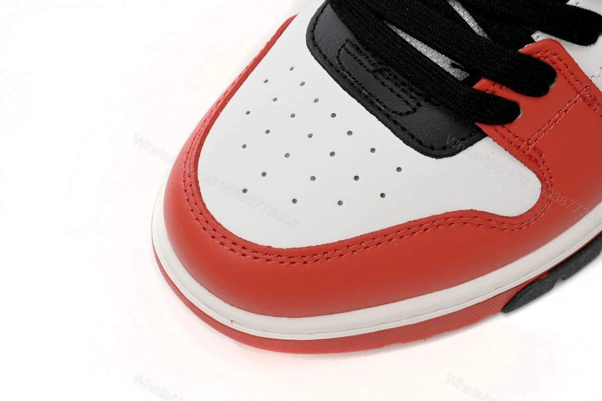 View 11 of OFF-WHITE Out Of Office OOO Low Tops Black White Red OMIA189S23LEA0012510