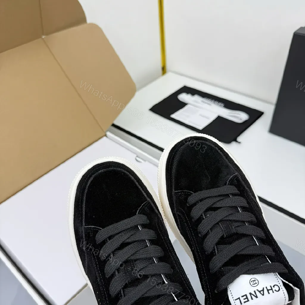 View 10 of Black Suede-White Chunky-Soled Sneaker: Modern Luxury Comfort