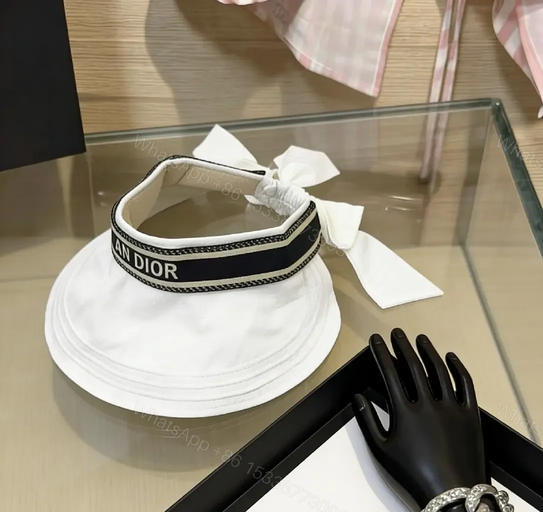 View 7 of White Visor Sporty-Chic Luxe Branding Visor Hat