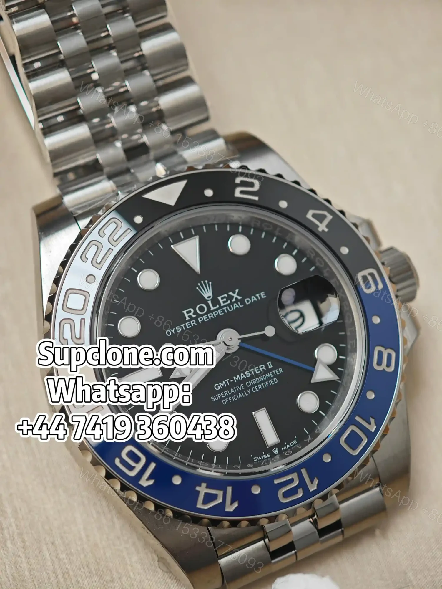 View 6 of Rolex Super Clone Watches 1:1 Batgirl GMT-Master II 126710BLNR DD3285 Movement