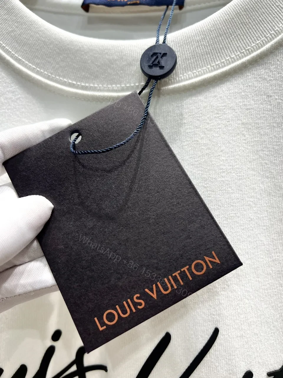 View 6 of White Cotton Logo Tee: Subtle Luxe, Modern Casual Shirt