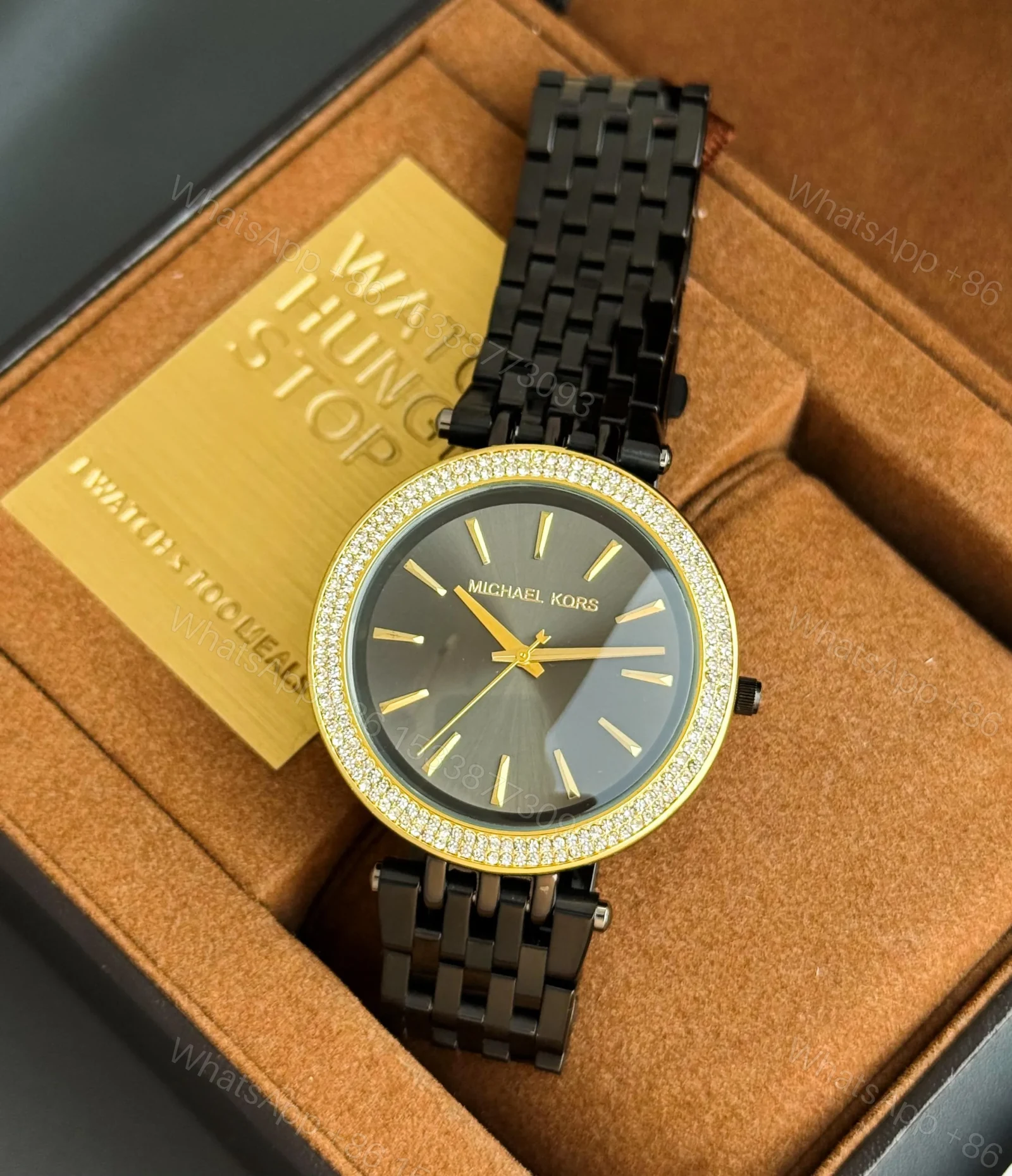 View 2 of MICHAEL KORS Black Crystallized Watch for Women