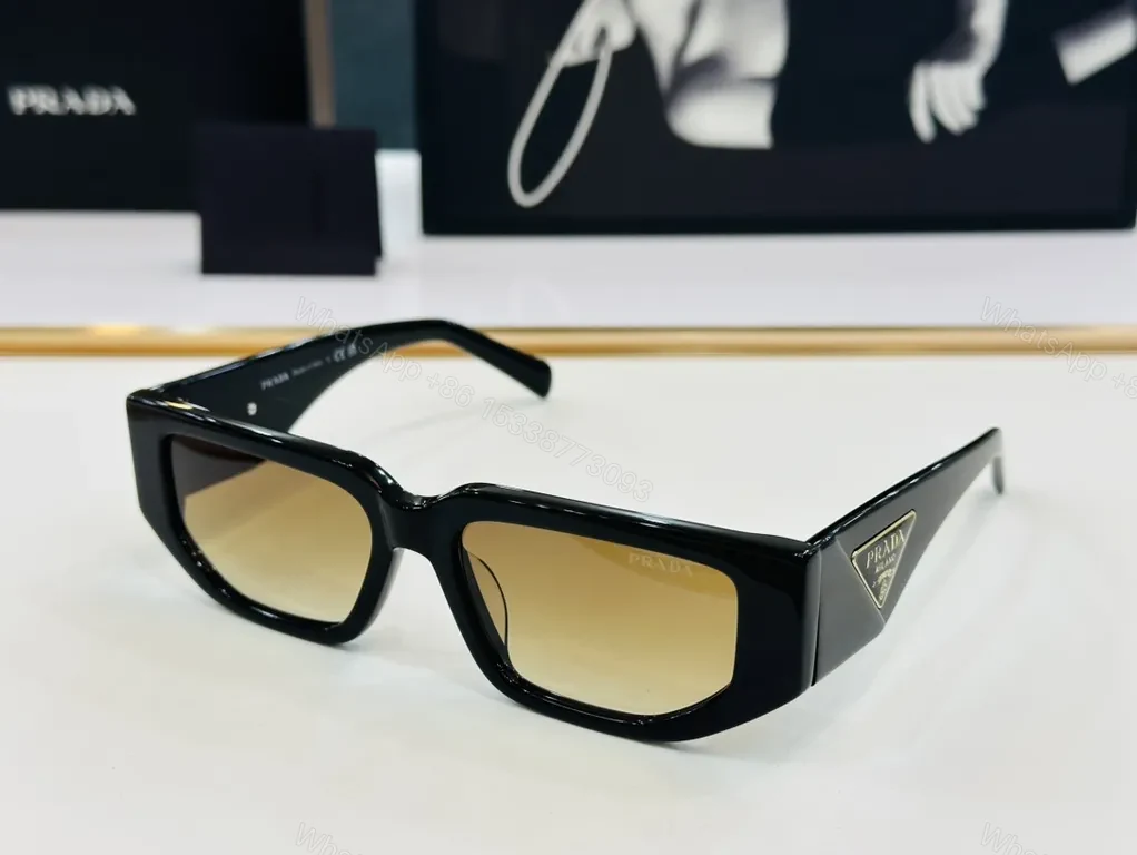 View 8 of Black Acetate Blocky Sunglasses â€” Prada Hardware, All-Day Comfort