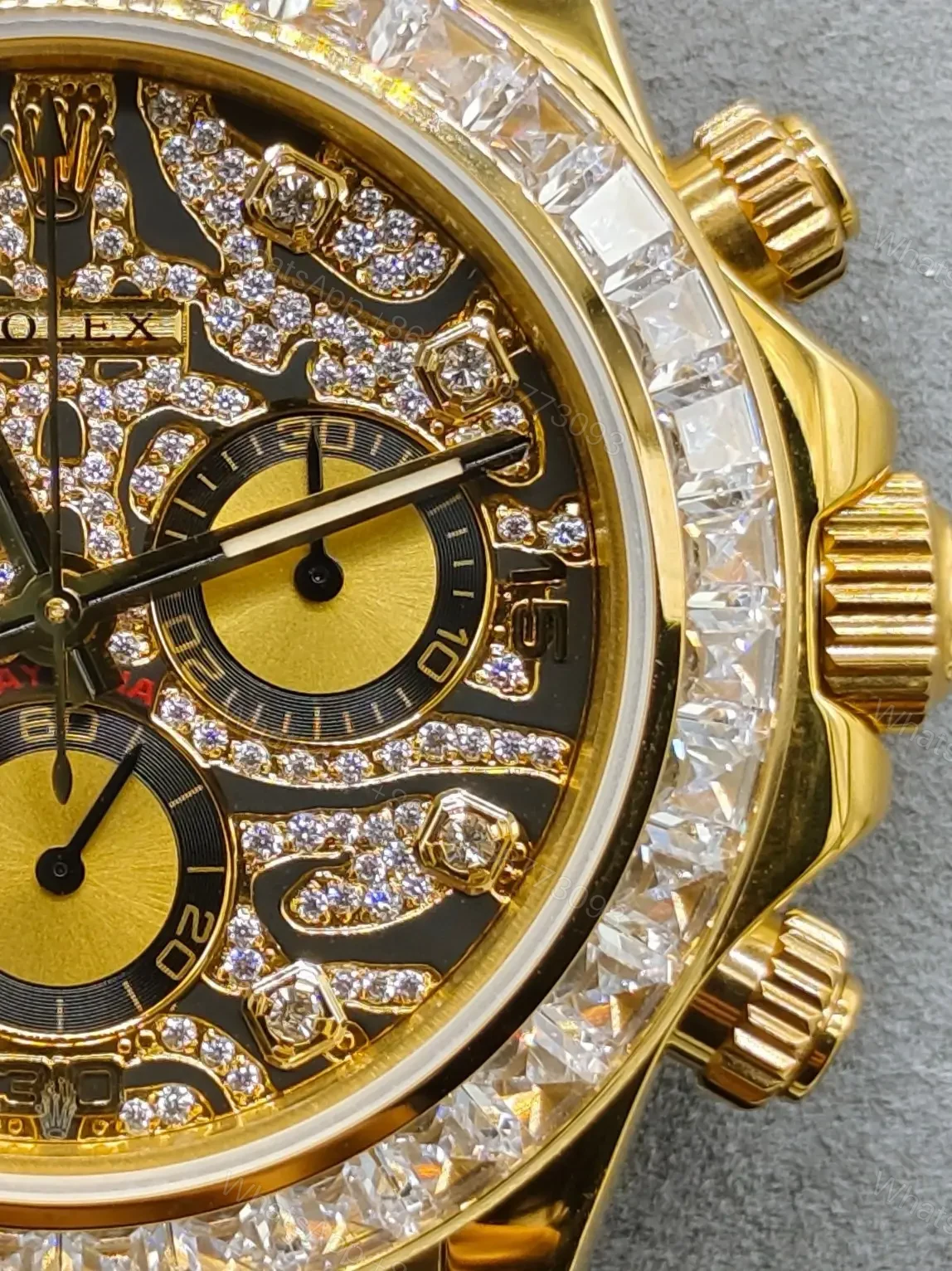 View 5 of Powerful eye of the tiger daytona replica 40MM Yellow Gold Edition RG-DAYTONA-EYE-TIGER-YG
