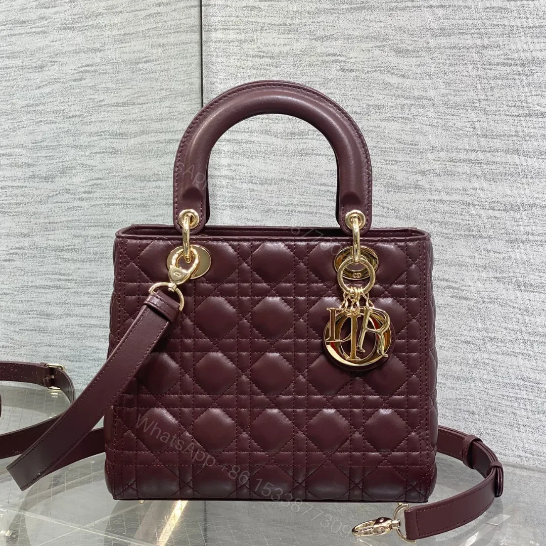 Christian Dior Small Lady Dior bag in Burgundy — view 1