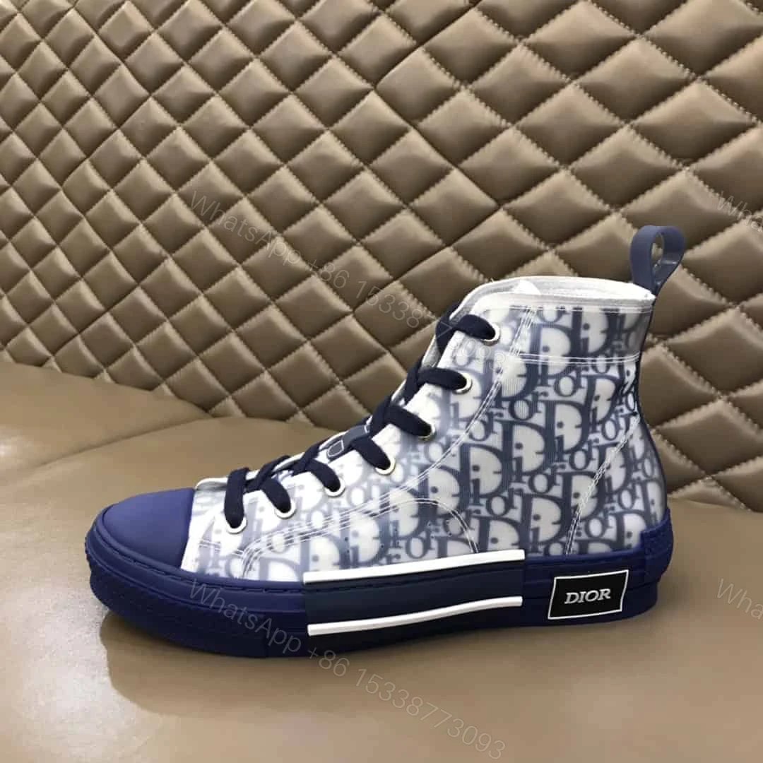 View 5 of DIOR B23 HIGH-TOP SNEAKER IN BLUE DIOR OBLIQUE – CD29