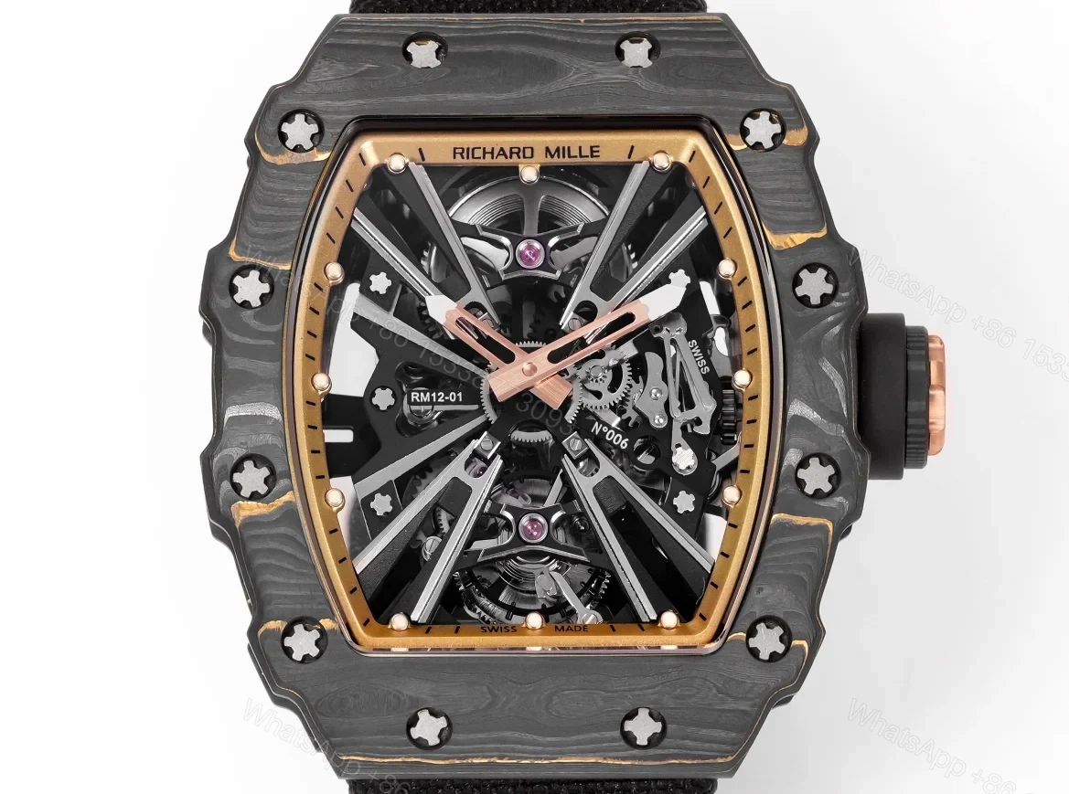 View 5 of Richard Mille RM12-01 Gold Carbon TPT Tourbillon Watch RM12-GC-GD