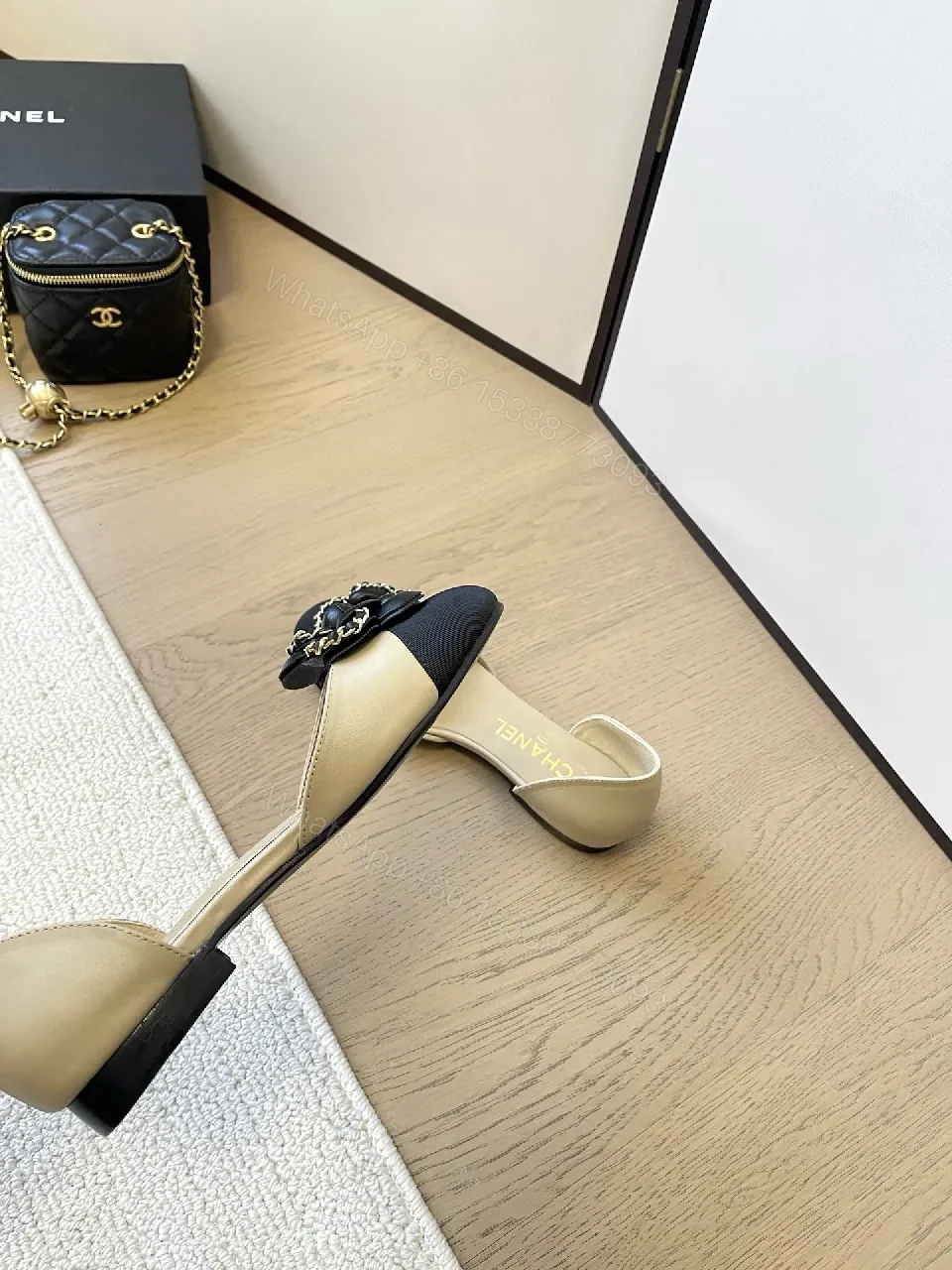 View 8 of Two-Tone D’Orsay Pumps with Bloom Embellishment - Elevated Minimalism