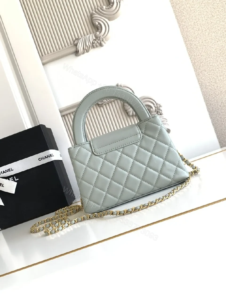 View 8 of Quilted Mini Crossbody Bag - Gold Hardware Luxury Style
