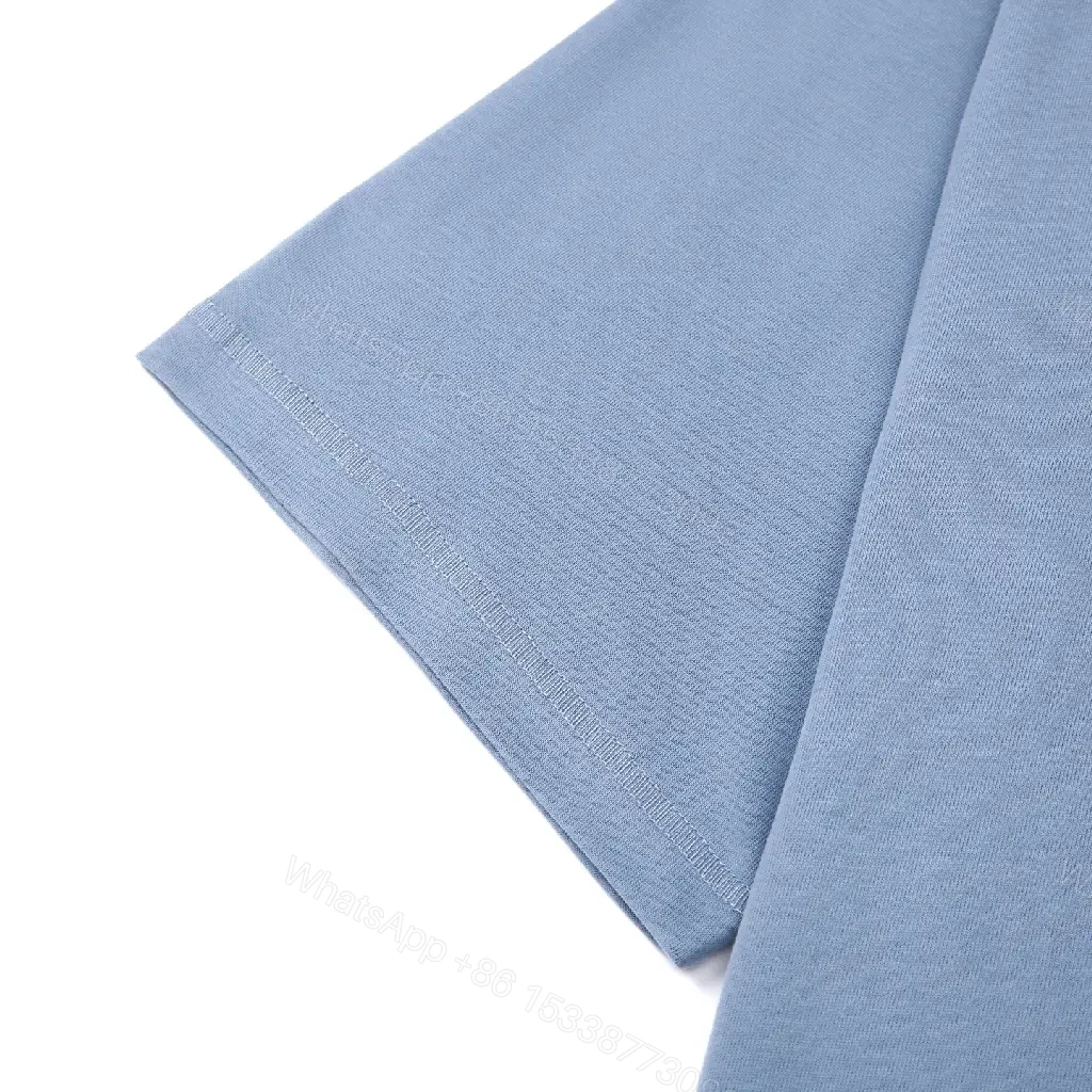 View 9 of Light Blue Cotton Tee, Casual, Stone Island Tag Shirt