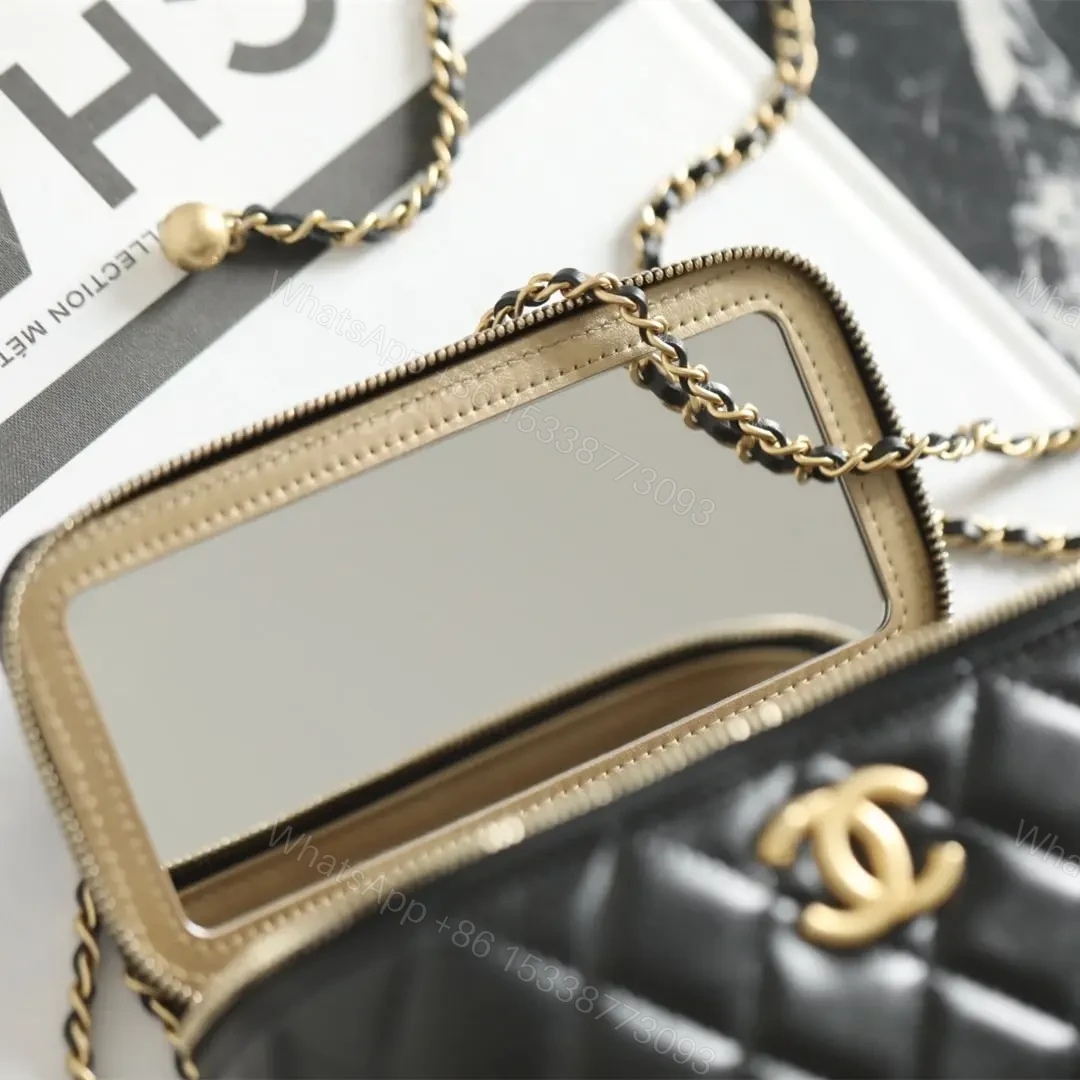 View 15 of 高仿Chanel*24C系列AP3651雙珠鏈條盒子包黑色免檢版